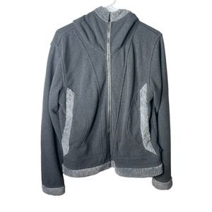 KUHL Full Zip Sweater Jacket Coat Fleece Hoodie Gray sherpa lined Women’s XL